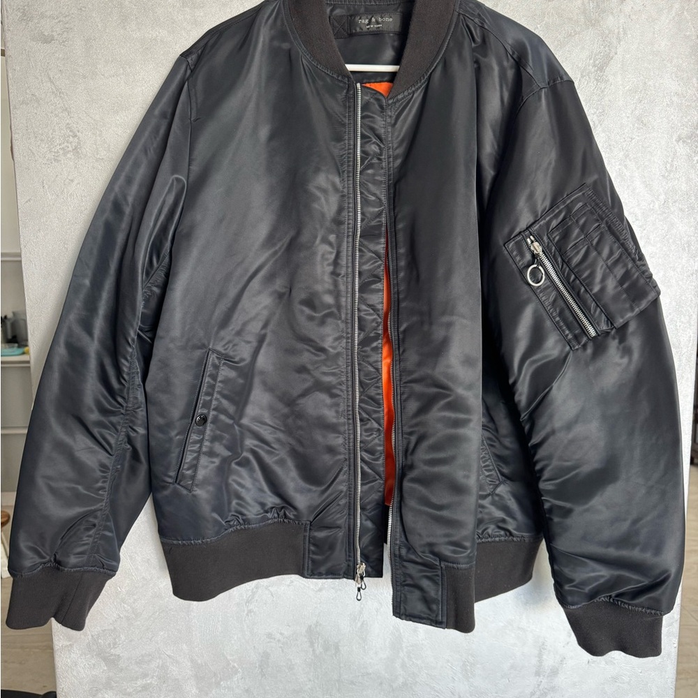rag & bone Manston Bomber Jacket with orange lining